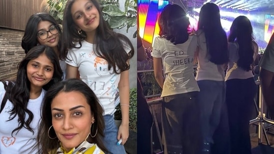 Namrata Shirodkar and Sitara Ghattamaneni with Aadya and Sukriti.