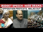 Budget 2025: Major Drama - Opposition Protest Delays Nirmala's Speech; Then MPs Stage Walk-Out| Modi