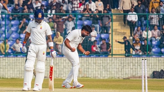 In a free-wheeling chat with Hindustan Times, Railways pacer Himanshu Sangwan opens up on dismissing Virat Kohli and how his life has changed ever since.  (PTI Photo) (PTI01_31_2025_000131B)